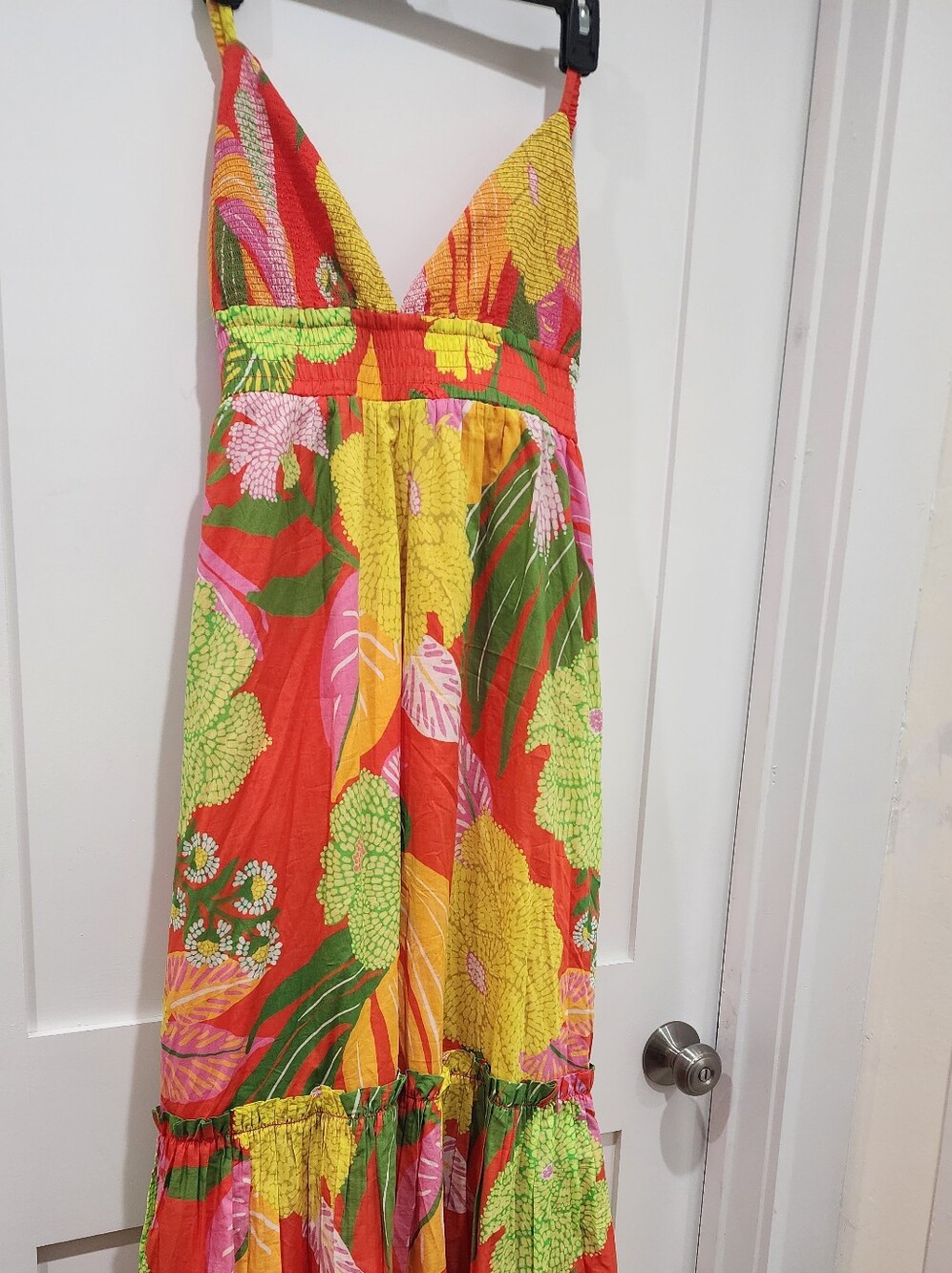 FARM Rio Tropical Maxi Dress in Red, Green, Yellow, Size Large - Picture 2 of 7
